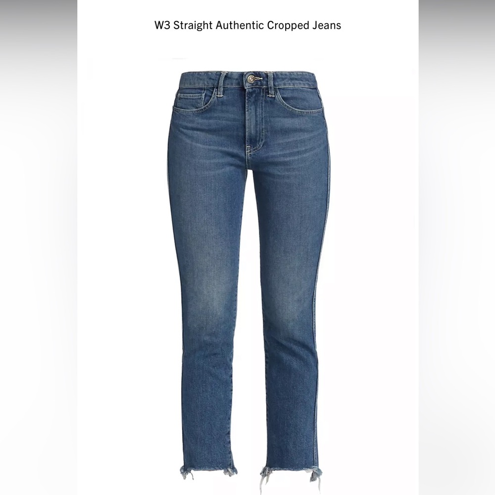 3x1 • W3 frayed trim straight leg cropped jeans 26
